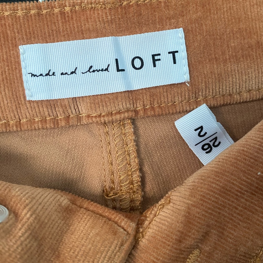 Loft gold brown corduroy high waist jeans - Picture 6 of 6